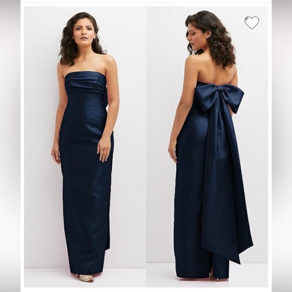 ALFRED SUNG Midnight Blue Strapless Gown